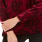Karen Scott Women's Printed Long Sleeve Jewel Neck Evening Sweater Purple Size Petite Medium