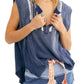 Free People Women's  Harvey Muscle T-Shirt Navy Size Large