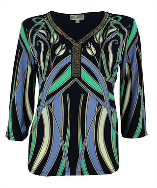 Bar III Men's 3/4 Sleeve Beaded V Neck Jersey Top Lavender Size -M 15-15/5