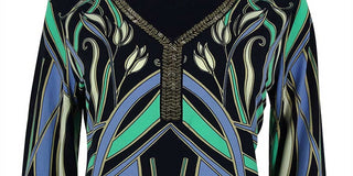 Bar III Men's 3/4 Sleeve Beaded V Neck Jersey Top Lavender Size -M 15-15/5