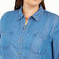 Charter Club Women's Chambray Shirt Blue Demin Size XX-Large