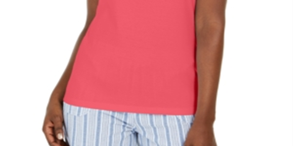 Karen Scott Women's Studded Sweetheart Tank Coral Size X-Small