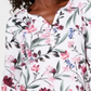 Karen Scott Women's Printed Henley Top White Floral Size Petite S