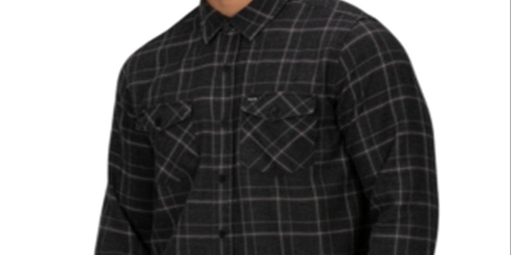 Hurley Men's Spitfire Plaid Shirt Black Size Medium
