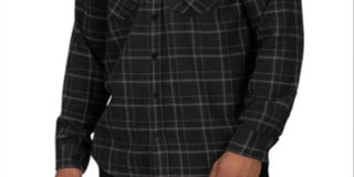 Hurley Men's Spitfire Plaid Shirt Black Size Medium
