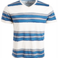 American Rag Men's Striped V Neck T-Shirt White Size Small