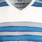 American Rag Men's Striped V Neck T-Shirt White Size XX-Large