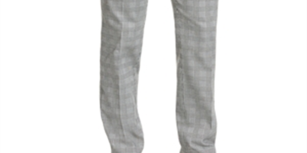 Tommy Hilfiger Men's Plaid Th Flex Stretch Modern Fit Dress Pants-Gray Size 34X34