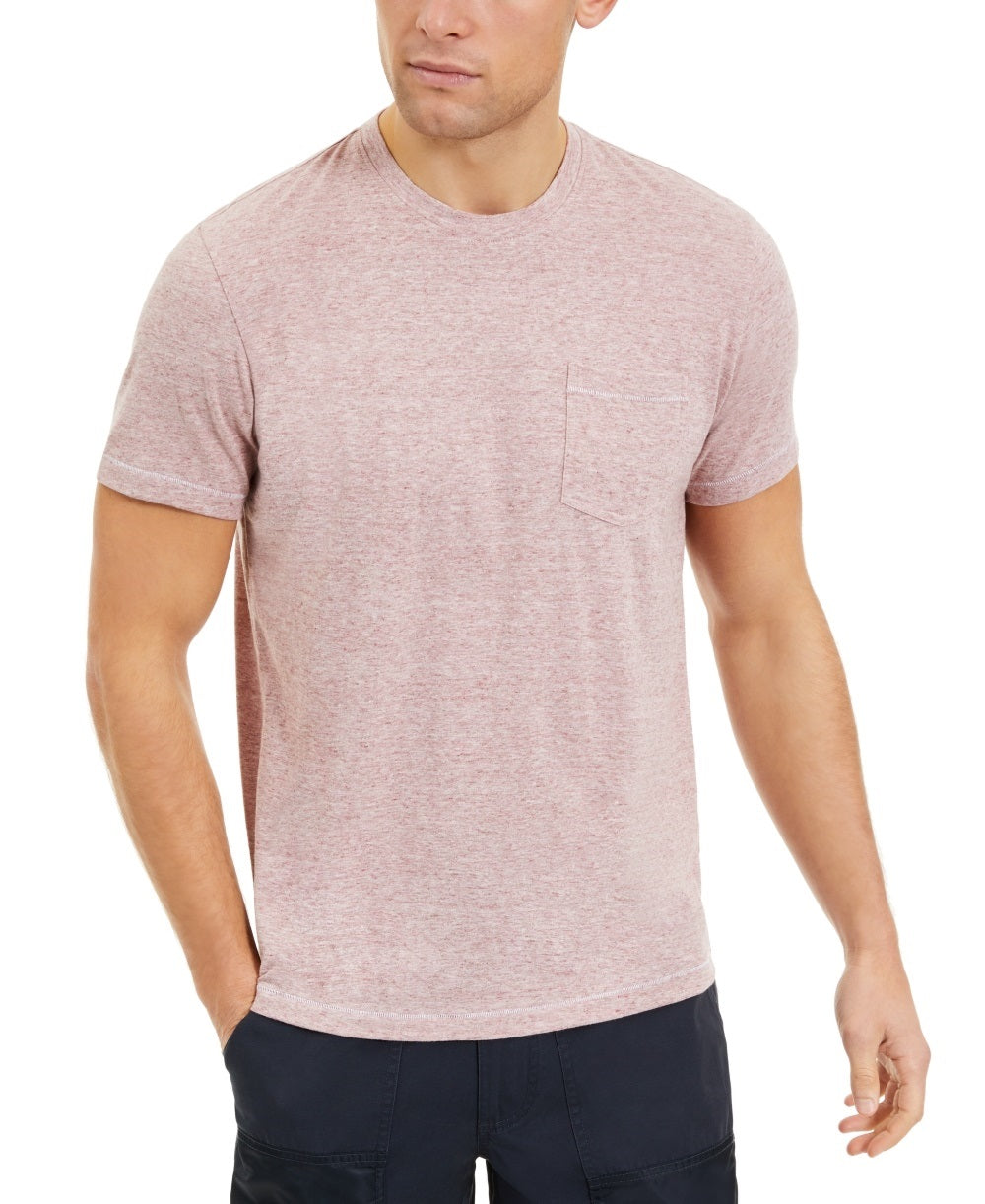 Sun + Stone Men's Heathered Pocket T-Shirt Red Size Small
