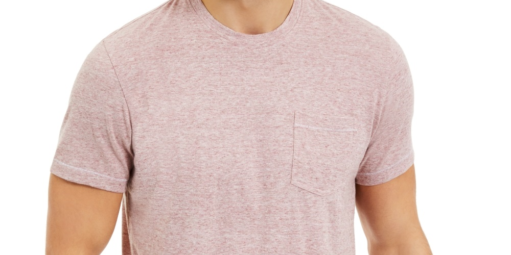 Sun + Stone Men's Heathered Pocket T-Shirt Red Size Small
