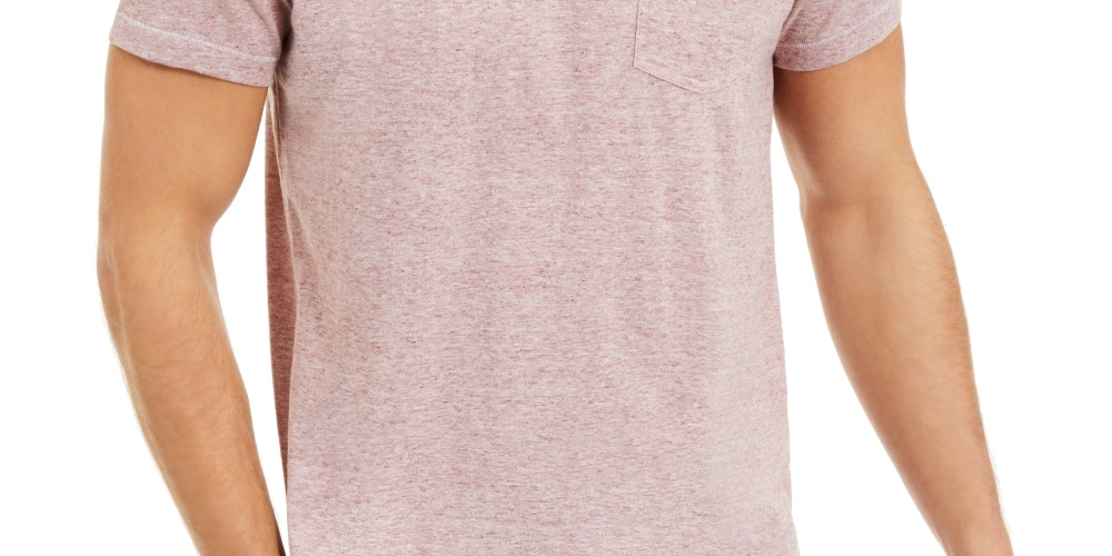 Sun + Stone Men's Heathered Pocket T-Shirt Red Size Small