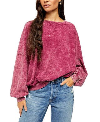 Free People 213 Tee Wine Dark Red Size Medium