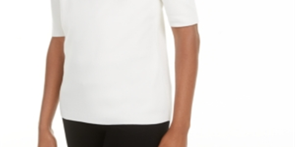 Alfani Women's Turtle Neck Wear to Work Sweater White Size Large