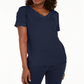 Karen Scott Women's Cotton Scalloped V Neck T-Shirt Blue Size Small