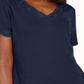 Karen Scott Women's Cotton Scalloped V Neck T-Shirt Blue Size Small