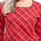 Karen Scott Women's Holly Plaid Embellished Top Red Size Small