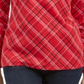 Karen Scott Women's Holly Plaid Embellished Top Red Size Small