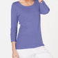 Karen Scott Women's Petite Cotton Scoop-Neck Top Purple Size PM