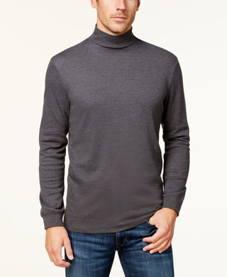 Club Room Men's Solid Mock-Neck Shirt Dark Gray Size XX-Large