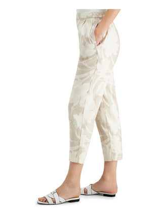 Alfani Women's Floral Pants Brown Size Medium