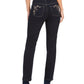 Style & Co Women's Straight-Leg Bling Pocket Jeans Dark Blue Size 10