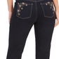 Style & Co Women's Straight-Leg Bling Pocket Jeans Dark Blue Size 10