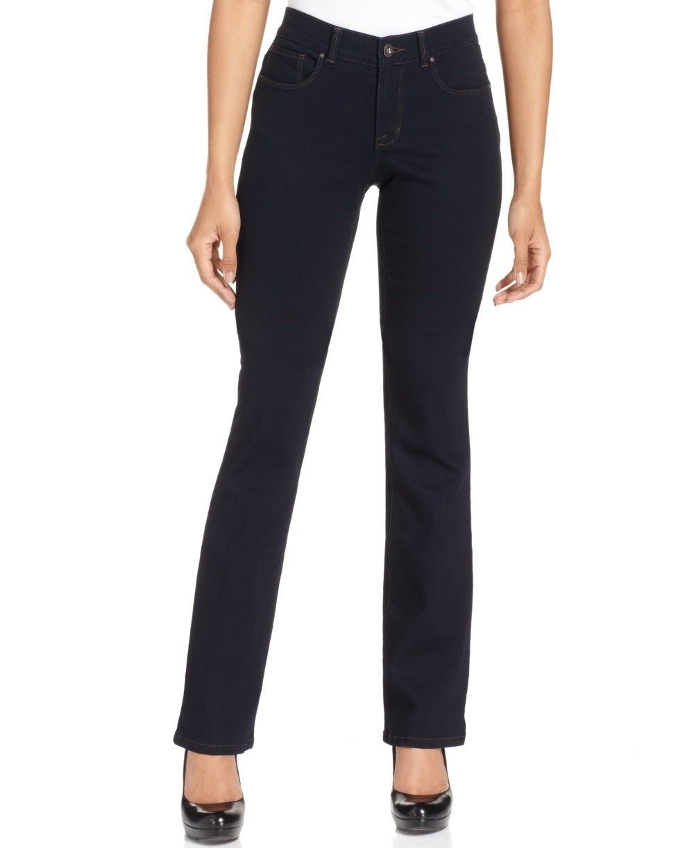 Style & Co Women's Petite Tummy-Control Mid-Rise Bootcut Jeans Dark Blue Size 24X4.5