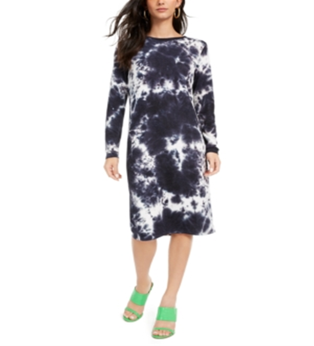 One Clothing Junior's Tie Dye MIDI Dress Blue Size XL