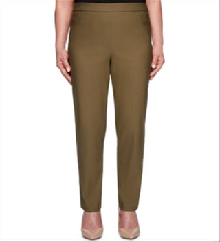 Alfred Dunner Women's Canyon Cedar Allure Stretchy Pull on Pants Green Size 8