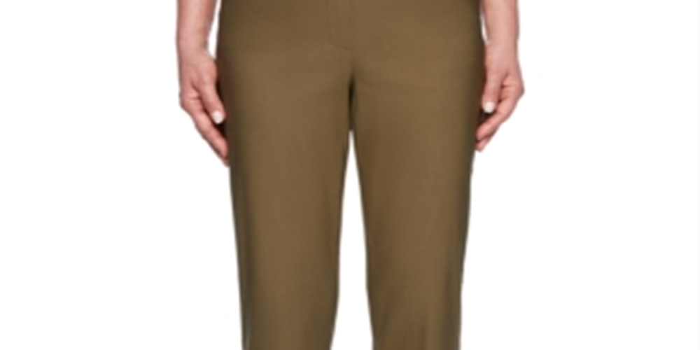 Alfred Dunner Women's Canyon Cedar Allure Stretchy Pull on Pants Green Size 8