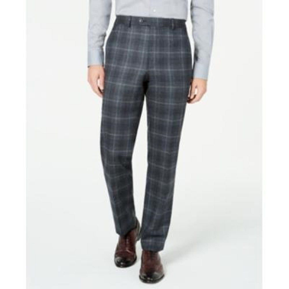 Ralph Lauren Lauren Men's Ultra Flex Plaid Dress Pants Charcoal Size 32X32