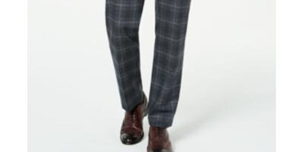 Ralph Lauren Lauren Men's Ultra Flex Plaid Dress Pants Charcoal Size 32X32