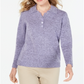 Karen Scott Women's Point Collar Sweater Lavander Size Petite XL