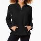 Karen Scott Women's Zip Neck Top Black Size Petite L