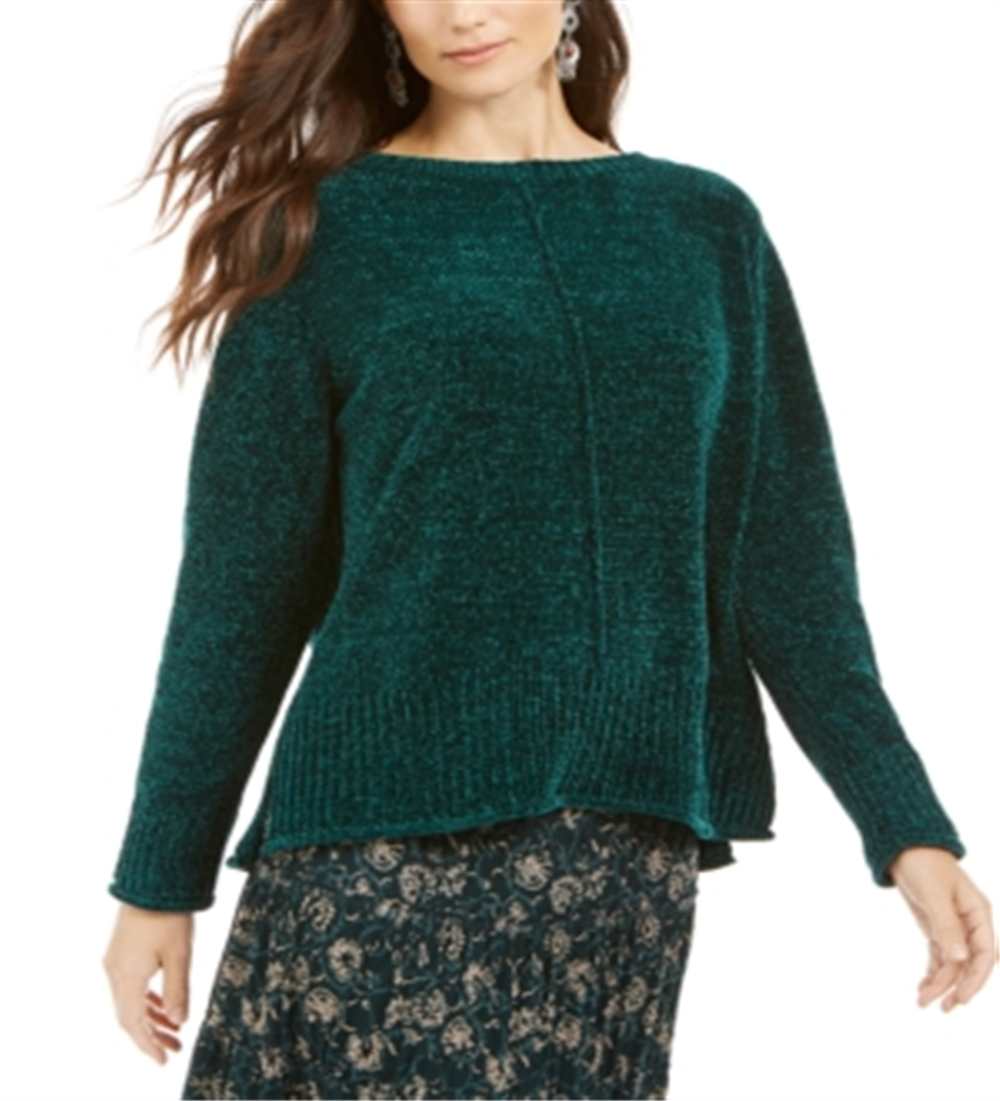 Style & Co Women's Chenille Sweater Green Size Petite M