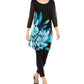 Alfani Women's Floral Print Tunic Black -Aqua Size Petite S