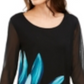 Alfani Women's Floral Print Tunic Black -Aqua Size Petite S
