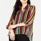 INC International Concepts Women's Striped Shirt Black Size Petite S