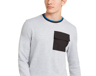 Alfani Men's Utility Pocket Crewneck Sweatshirt Gray Size Medium
