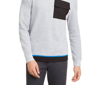 Alfani Men's Utility Pocket Crewneck Sweatshirt Gray Size Medium