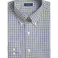 Club Room Men's Plaid Long Sleeves Dress Shirt Olive/Navy Size XL 17