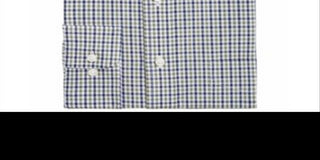 Club Room Men's Plaid Long Sleeves Dress Shirt Olive/Navy Size XL 17