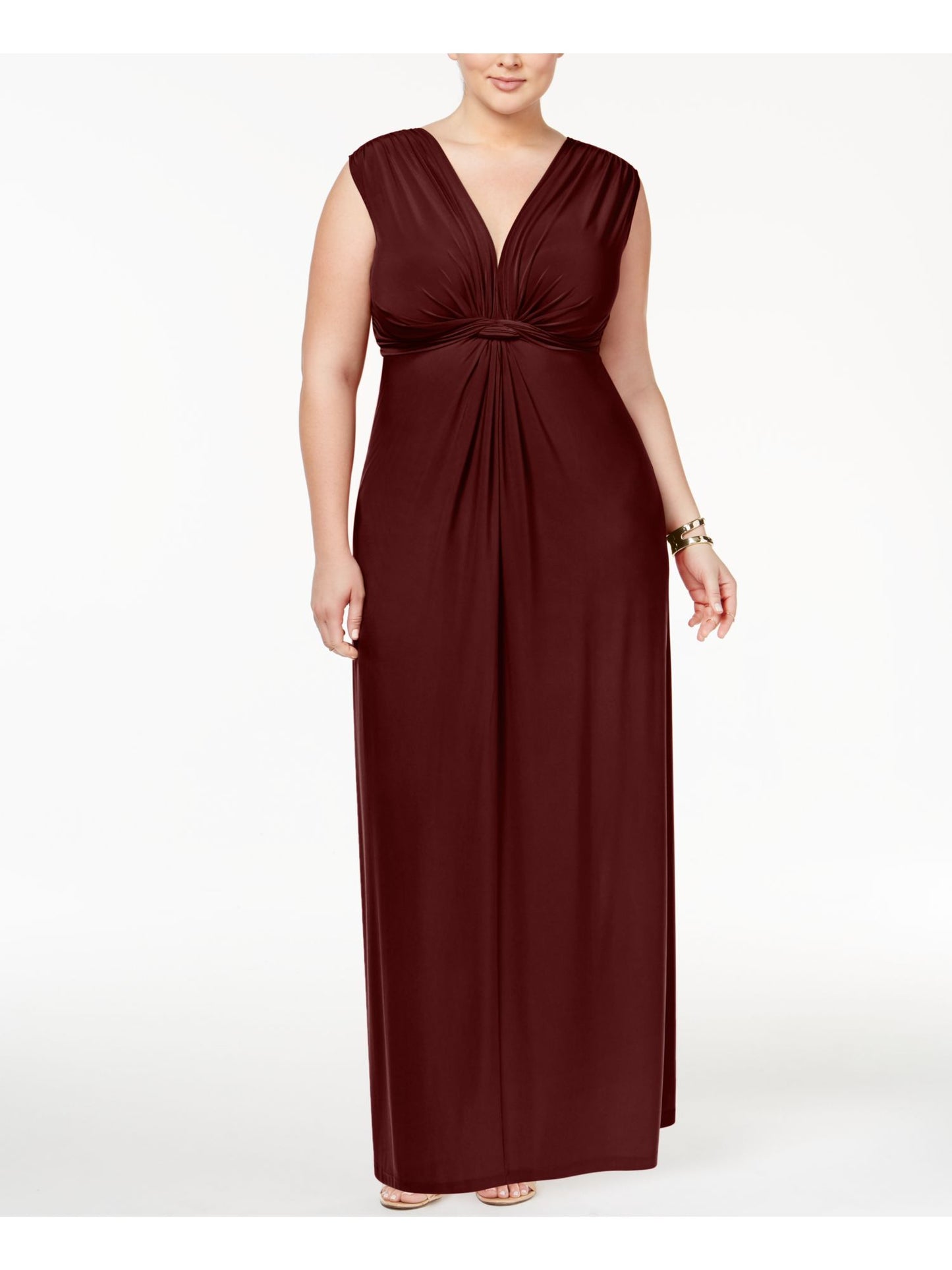 Love Squared Women's Sleeveless Full Length Formal Dress Red Size 2X