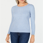 Karen Scott Women's Cable Knit Scoop Neck Sweater Blue Size Petite S