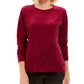 Karen Scott Women's Sport Velour Sweatshirt Purple Size Large