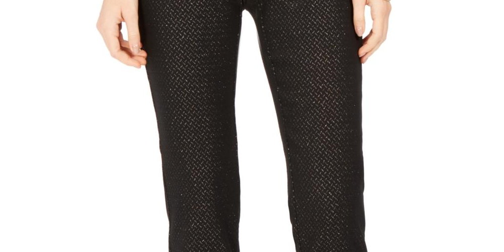 Charter Club Women's Printed Stretch Casual Pants Black Size  18