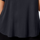 Alfani Women's Plus Hi Low Short Sleeves Casual Top Black Size 0X
