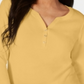 Karen Scott Women's Cotton Henley Shirt Brown Size Petite Medium