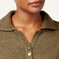 Karen Scott Women's Heather Long Sleeve Collared Sweater Green Size Petite Large