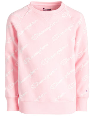 Champion Big Girls Script-Print Sweatshirt Pink Size Medium